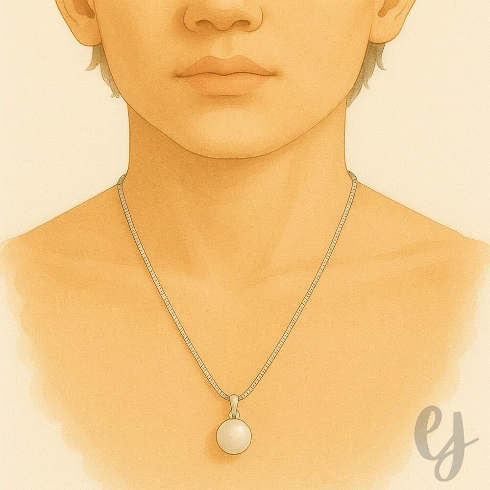 Jules Large Pearl Pendant Necklace – Silver Tone Chain